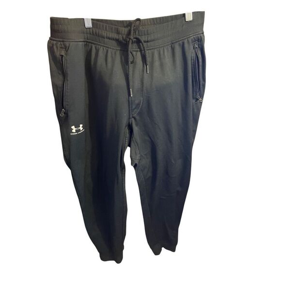 Under Armour Retro Y2K Men’s Black Soccer/Sweatpants Loose Fit Cold Gear w/Side - Picture 2 of 7
